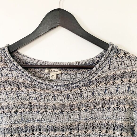 Lucky Brand Silver Gray Glitter Knit Longsleeve Lightweight Sweater - Picture 5 of 9